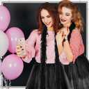 2 x Halloween Costume Set 6.6ft Feather Boas and Tutu Skirts for Women Girls Adult Halloween Cosplay Dancing Party (Black)