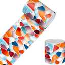 Wallpaper Border Peel and Stick Geometric Mosaic Wall Trim Self Adhesive Accent Strip Decorative Border for Walls Mirror Frame Kitchen Bathroom Bedroom Living Room 4x196 Inch Colorful Glass