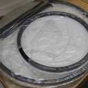 aboxoo Round Nesting Coffee Table Side Table Set of 2 End Tables for Living Room Bedroom Balcony, White Faux Marble Wooden Table Accent Coffee Table with Black Steel Frame