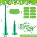 12 Pcs/4 Set Cheerleading Items with Stadium Horn Shutter Shaded Glasses Cheering Noise Maker for Soccer Football Events(Green)