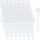 Skylety 500 Pcs Plastic Mini Forks 3.7 x 0.6 Inch Tiny Small Disposable Appetizer Cocktail Tasting Forks Utensils for Fruit Dessert Cakes Serving Supply(Clear)