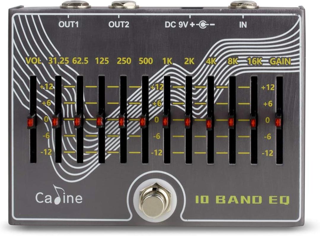 Caline CP-81 10 Band EQ Guitar Effect Pedal V3.0 - Use 500mA Power Supply (Not Included)