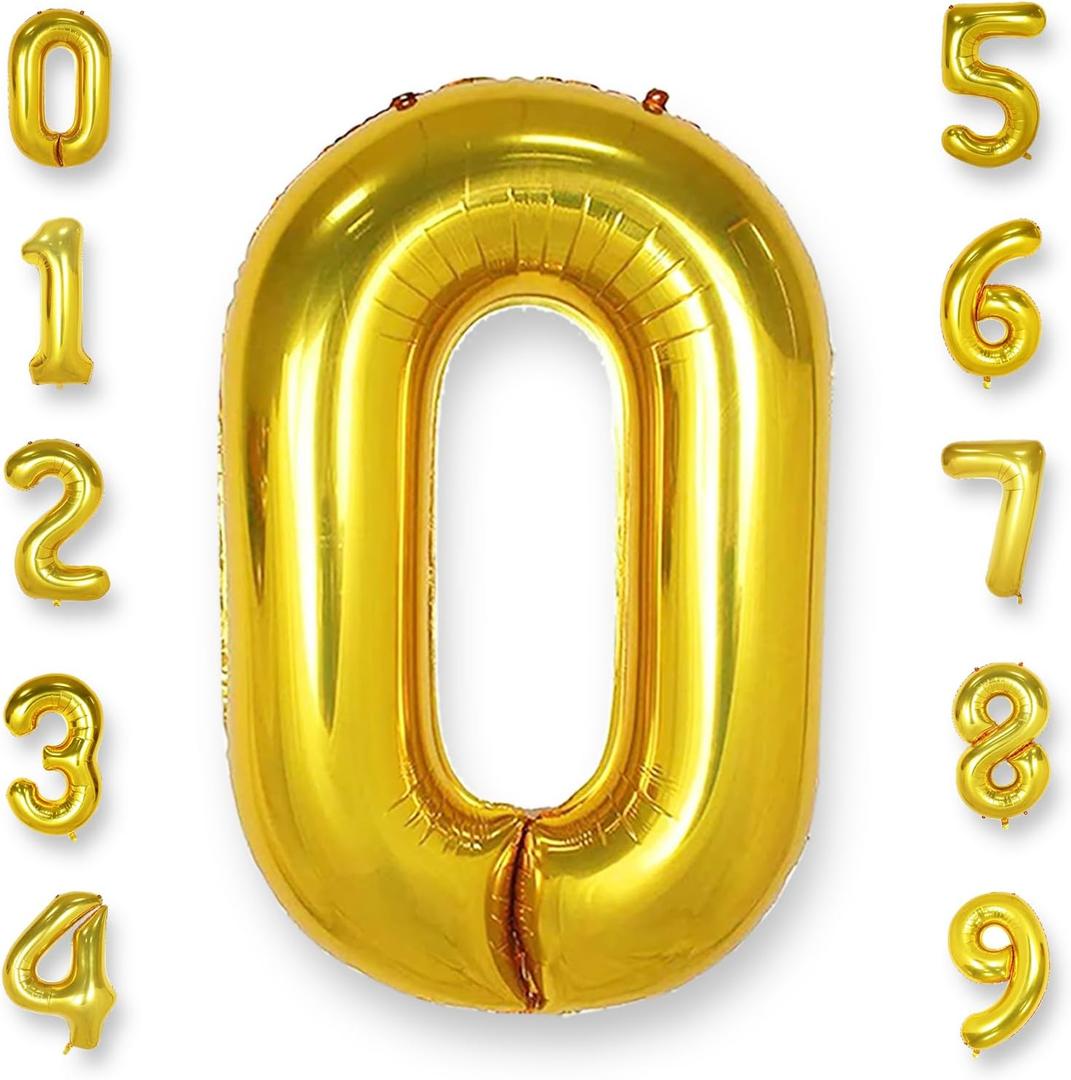 40 Inch Gold 0 Balloon Number Foil 0-9 Birthday Big Numbers
Birthday Anniversary Party Decorations Large Helium Number Balloons Jumbo Giant Huge Mylar