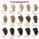 REECHO 12" Ponytail Extension, Classic Loose Curly Wavy Claw Clip Pony tails Hair Extensions Hairpieces for Women (Dark Brown with Highlights)