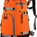 55L-70L Expandable Ski Boot Bag  Waterproof, Durable with Helmet Compartment  Ideal for Ski & Snowboard Gear  Men & Women (Orange)