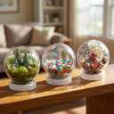 36 Pcs DIY Snow Globe Kit, Clear Plastic Water Globes for Bulk Cap Crafts Valentine Winter Holiday, Empty Decoration Christmas Home Party Supplies Kids, Adults