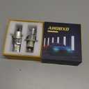 AHOBXD H4 Light Bulbs Super Bright Upgraded 900% 55000LM Brightness 6500K White H4/9003 Light Bulbs 1:1 Halogen Size Cooling Fan Plug and Play Fog Light Direct Fit Pack of 2