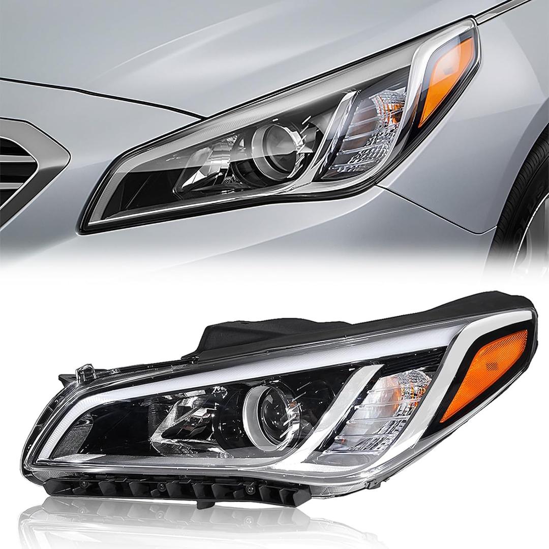 TODO Headlight Assembly Compatible with 2015 2016 2017 Sonata, Headlamp Replaces 92101C2000 HY2502183 | Left Driver Side (Not for Hybrid)