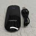 FENIFOX Bluetooth Mouse Slim Mini Whisper-Quiet Flat Portable Wireless Mice Rechargeable Compatible with Laptop,PC,Tablet Android Windows XP(Black)