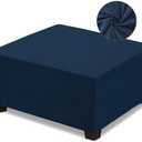 Amazon.com: NeColorLife Velvet Square Ottoman Cover,Stretchable Footrest Stool Slipcover with Elastic Band for Rectangle and Square Storage Ottoman(Large,Navy Blue) : Home & Kitchen