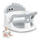 Baby Bath Seat for Babies 6 Months & Up Sitting Up, Non-Slip Baby Bath Chair with Suction Cup, Safe and Comfortable Portable Infant Bath Seat for Bathroom, Bathtub Tub, Easy to Clean (Grey)
