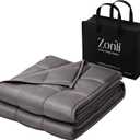 ZonLi Cooling Weighted Blanket (60"x80", 20lbs, Grey) Queen Size Bamboo-Derived Rayon Weighted Blanket for Adults, High Breathability Heavy Blanket, Soft Material with Premium Glass Beads