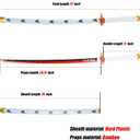 Demon Slayer Sword 41inch,with Display Stand and Belt, Rengoku Sword/Tanjiro Sword/Zenitsu Sword/Anime Original Texture,for Demon Slayer Cosplay and Collection