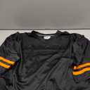 DEHANER Plain Black Football Jersey for Men Unisex 90s 00s 10s Hip Hop Hipster Shirts Training Vintage Tops Gym Streetwear Orange Stripe-Black Jersey, Men Size X-Large