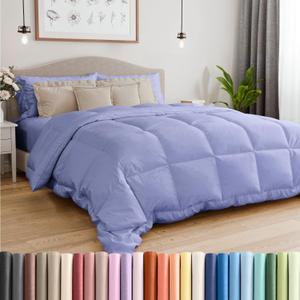 Twin Size, Lavender Alternative Down Comforter - Warm & Lightweight, Luxury and Breathable Hotel Quality Bedding Set - All Season Fluffy and Cozy Oversized Cooling Microfiber Duvet Insert Comforter