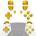 eXtremeRate Replacement Full Set Buttons Compatible with ps5 Edge Controller, Chrome Gold D-pad Share Options Home Face Buttons R1 L1 R2 L2 Triggers Compatible with ps5 Edge Controller