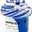 Pack of 2, Blue Butter Slime, Super Soft and Non-Sticky Slime, DIY Slime Kit for Girls Boys, Kids Party Favors Slime Putty Toy