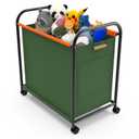 Large Toy Storage Box with Lockable Wheels, Sturdy Toys Storage Chest Bin Organizer Basket with Dividers for Kids, Boys, Girls, Bedroom, Dorm, Laundry Room,Playroom 25"L x 14.6"W x 25.6"H