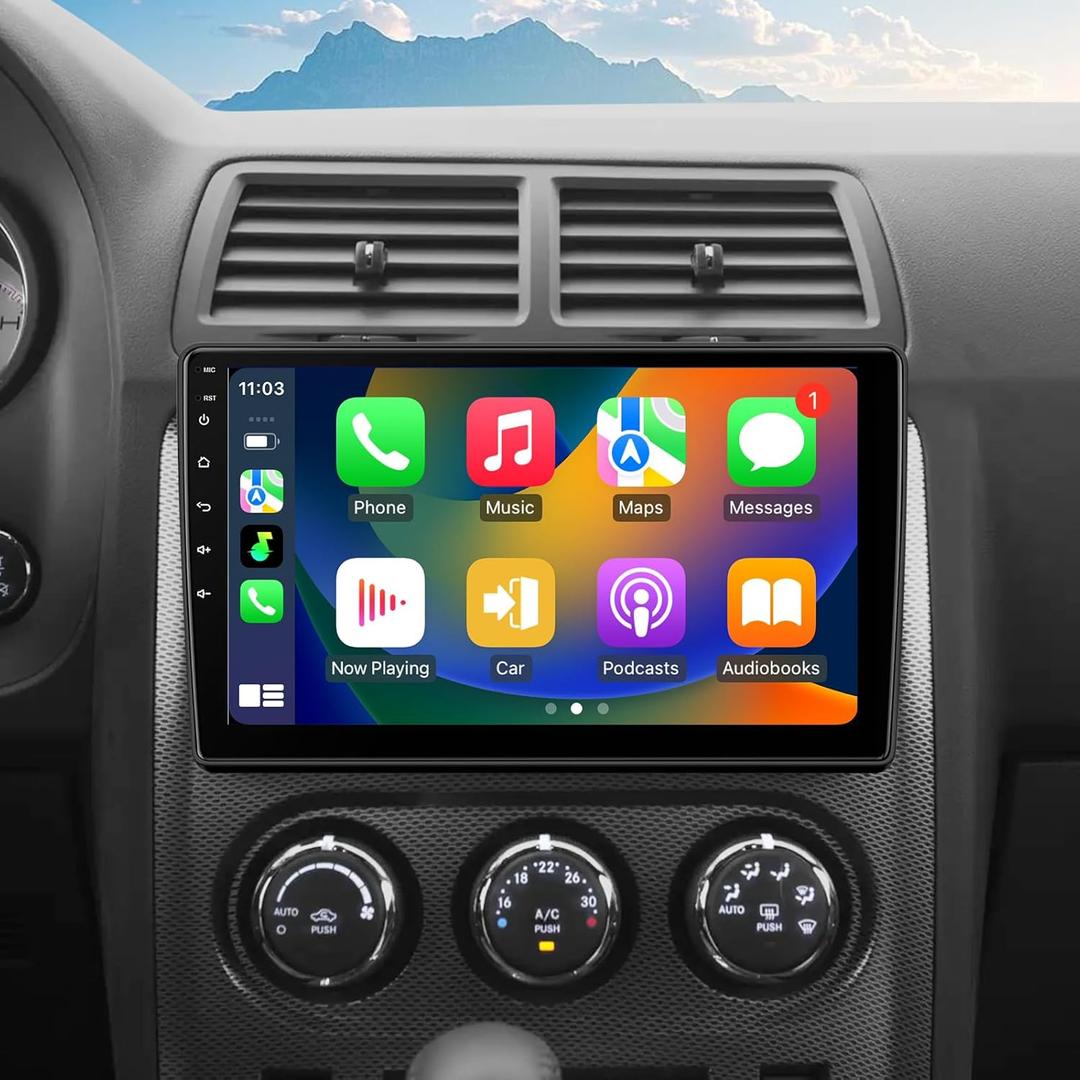 Car Radio for Dodge Challenger & Dodge Avenger 2008-2014 Stereo Replacement Upgrade 10 inch 4+32GB Touch Screen Wireless CarPlay & Android Auto Head Unit GPS Navigation Bluetooth WiFi DSP SWC FM/AM