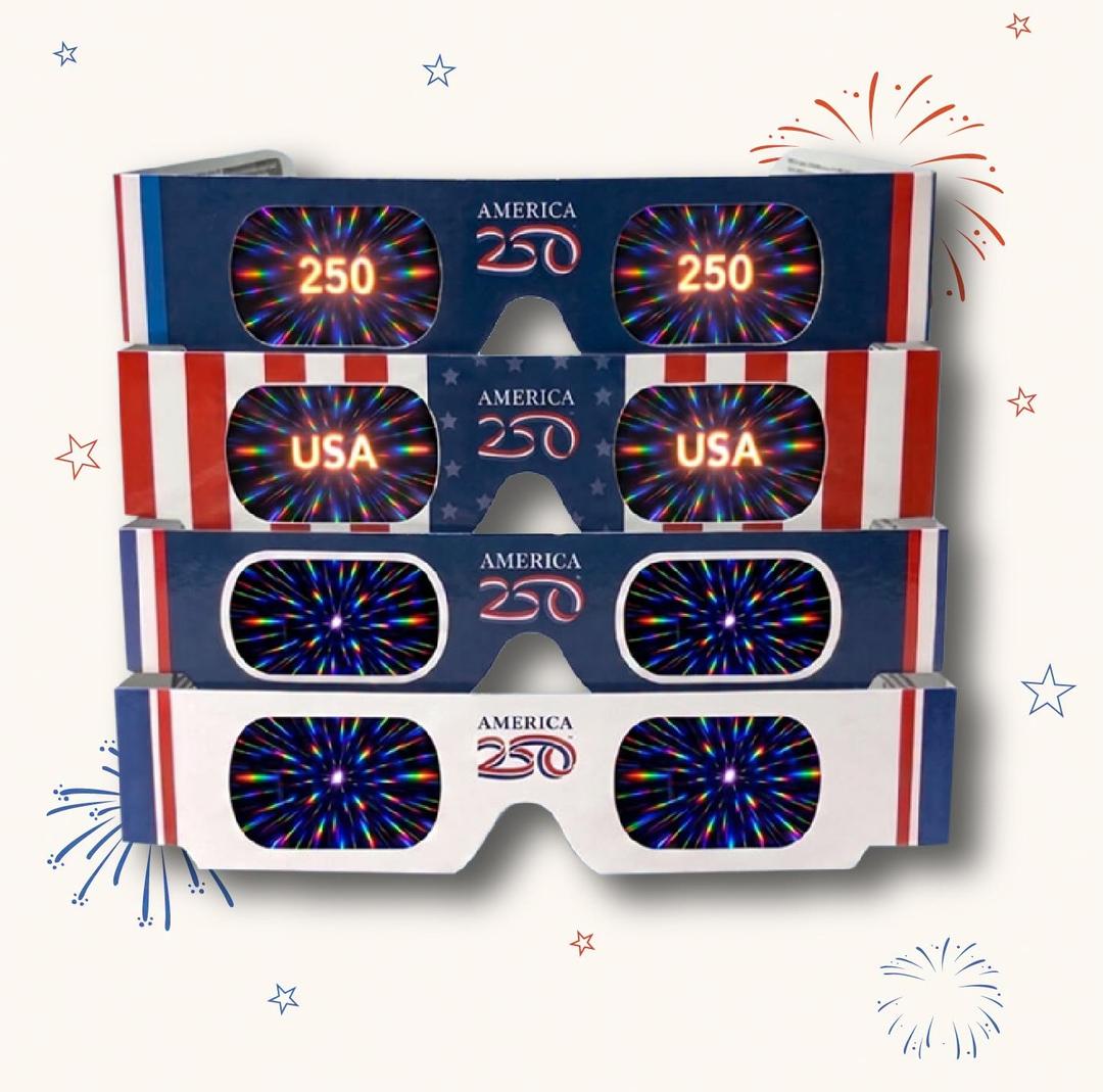 3 x America 250 3D fireworks glasses
