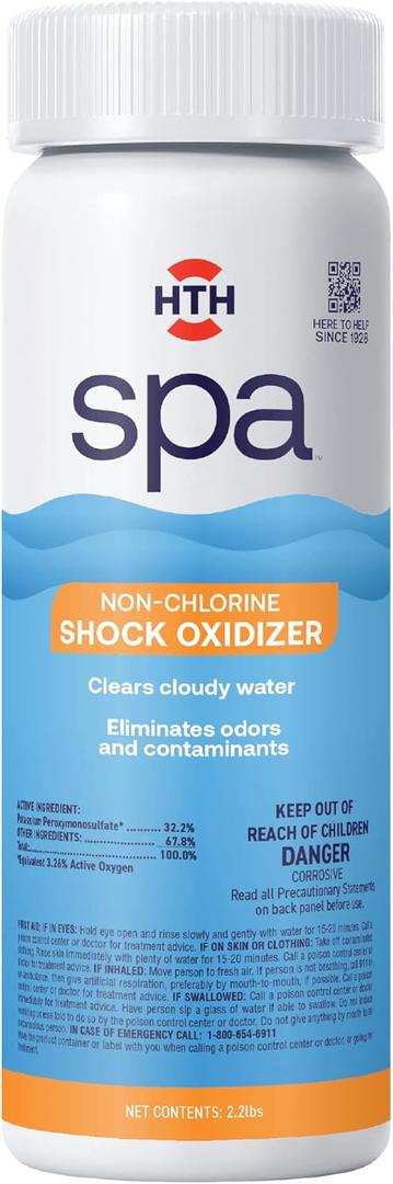 HTH Spa 86135 Non Chlorine Shock Oxidizer, Spa & Hot Tub Chemical Clears Cloudy Water, 2.25 lbs