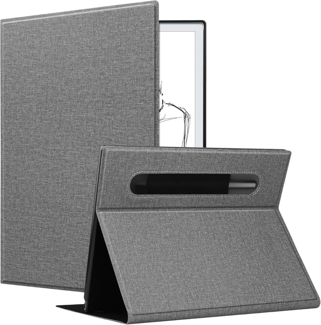 KuRoKo Case for Remarkable 2 Tablet Case, Slim Lightweight Stand Hard Back Shell Protective Cover with Pen Holder for Remarkable 2 Paper Tablet 10.3" 2020 Released,LightGray