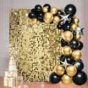 24 Pcs Light Gold Shimmer Wall Backdrop Panels - 4 FT x 6 FT Light Gold Sequin Backdrop for Birthday Graduation Home Party Prom Background Decoration