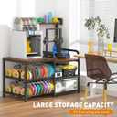 Dual‑Zoned 3D Printer Table with Filament Storage Rack for 2 Printers.