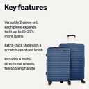 Amazon Basics 2-Piece Hardside Luggage Set (21", 30"), Expandable, Scratch-Resistant Finish, Telescoping Handle, Four Multi-directional Wheels, Navy Blue