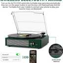 Record Player Bluetooth Turntable with Built-in Speakers & 3 Speed 3 Size Portable Retro Vinyl Record Player for Entertainment and Home Decoration Emerald Green