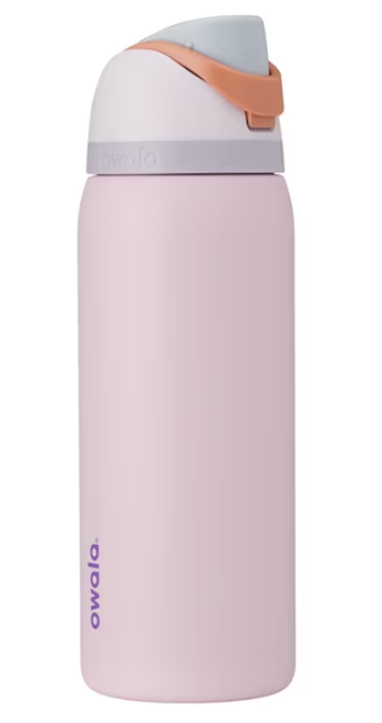 Owala FreeSip Insulated Stainless Steel Water Bottle with Straw for Sports and Travel, BPA-Free Sports Water Bottle, 24 oz, Sugar Spice Pink