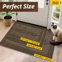 JSEI Door Mat 20"x 32",Absorbent Dirt Welcome Mat,Non-Slip Entryway Rugs Washable Indoor Entrance Mats,Low Profile Floor Mat for Entryway and Front Back Door,Brown