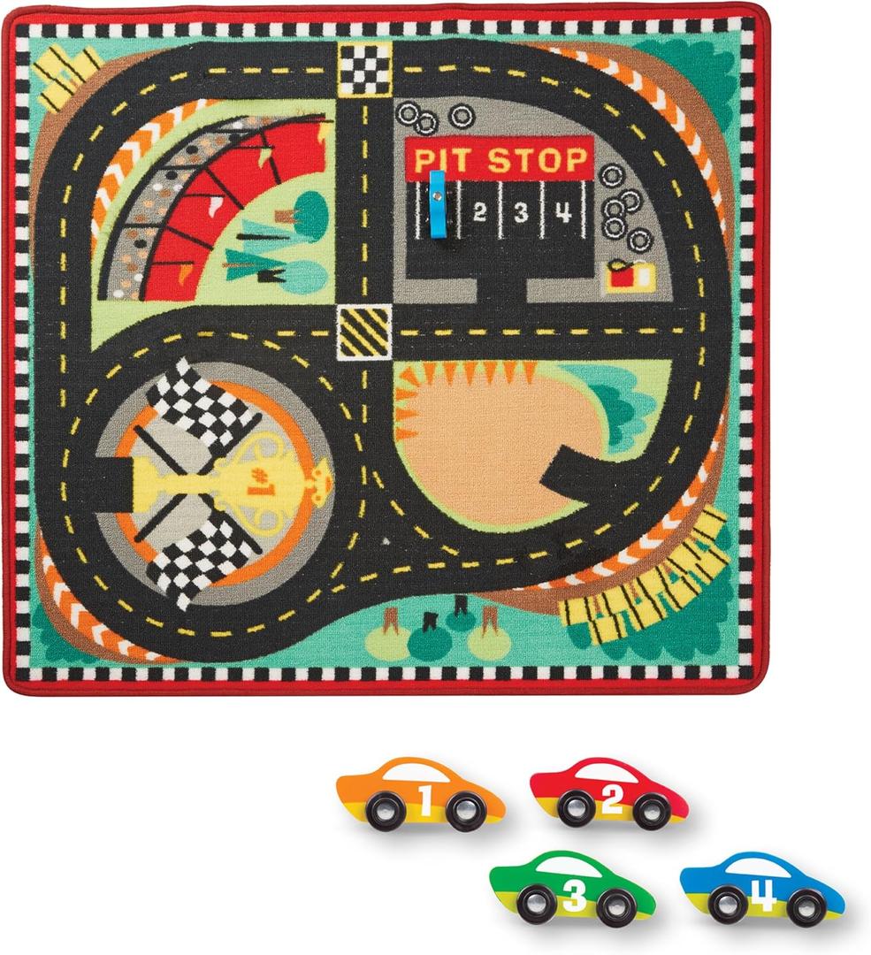 Melissa & Doug Round the Speedway Race Track Rug (FFP)