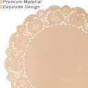 Round Kraft Paper Doilies 13.5 Inches Lace Papers Doilies Disposable Decorative Place Mats Table Pads for Food Cakes Crafts Party Weddings Tableware Decor