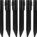 Impresa Tiki Torch Holder Stakes - 6-Pack, 10.75-Inch, Black Aluminum - Metal Ground Spikes for Outdoor Tiki Torch Stands & Solar Light Holders