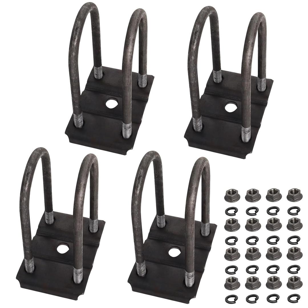 Trailer U Bolt Kit for 5200-7000lbs 3" Round Axle, Heavy Duty Trailer Axle U Bolts 7" Long, 1/2 Diameter, 2 Thread Pitch by MCCKLE (2 Pack)