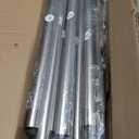 Brushed Nickel Double Corner Window Curtain Rods with Aluminum End Cap Finials and Brackets,1 Inch Diameter Dual Bay Window Curtain Rods, Adjustable 2 Sided 32-86 Inch Double Drapery Rod