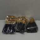 I00000 300Pcs Black Plastic Silverware, Happy New Year Gold Disposable Silverware, Black and Gold Plastic Utensils Include 100 Forks 100 Knives 100 Spoons,Disposable Cutlery for Wedding