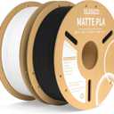 ELEGOO Matte PLA Filament Black & White 2KG, 1.75mm 3D Printer Filament Dimensional Accuracy +/- 0.02mm, 2pcs 1kg Carboard Spool (2.2lbs) Fits for Most FDM 3D Printers