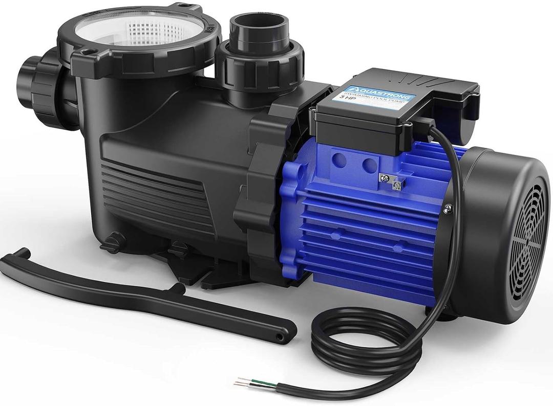 AQUASTRONG In/Above Ground Pool Pump, High Flow (Single Speed, 3HP, 9350 GPH, 220V)