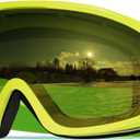 Ski Goggles for Kids  Boys Girls Youth Snowboard Snow, Snowboarding Skiing Goggles Kids 10-12 (Yellow)