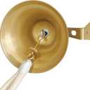 Hanging Bell Dinner Bell Outdoor Bell Bracket Mount Wall Bell Indoor Rope Bell Ship/Boat/Nautical/Door/School/Reception/Home/Church Bell(Gold)
