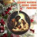 Nativity Christmas Ornament, 3.5 Inch Ceramic, Christian Gift, Christmas Tree Decor