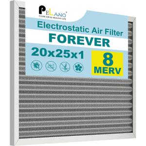 20x25x1 Reusable Air Filter, Electrostatic HVAC Air Filter, Lasts a Lifetime, Washable, Enjoy Fresher Air in Home and Office, MERV 8 (Actual Size:19.75x24.64x0.8 Inch)