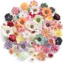 Faux Flower Heads Small Silk Artificial Flower DIY Fake Mini Flowers Rose Daisy Flowers Craft Supplies for Wedding Party Wreath Graduation Season Party Home Decor (125, Multi Color)