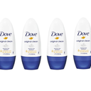 Dove Original Clean Roll On Deodorant, Aluminum Free, All Day Odor Protection, 4Pack, 1.7 FL Oz Each, 4 Bottles