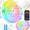 Pool Lights for Above/In Ground Pools,Portable Smart Magnetic Underwater IP68 Waterproof LED Light Rechargeable with BT APP Control Color Changing Sound/Music Sync Vinyl Pools Accessories Party Decor