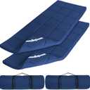 Cot Mattress Topper (Improved Thickness), Foam Quilted Pads for Camping, Soft Comfortable Sleeping Cot Mattress Pad Only, Camping Pad 75"x30" for Camp Cot/Rv Bunk/Narrow Twin Beds, Navy (30x75 Inch (Pack of 2))