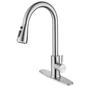 Qomolangma Kitchen Faucet with Pull Down Sprayer, Single Level Stainless Steel Kitchen Sink Faucets, Single Handle High Arc Brushed Nickel Pull Out Kitchen Faucet