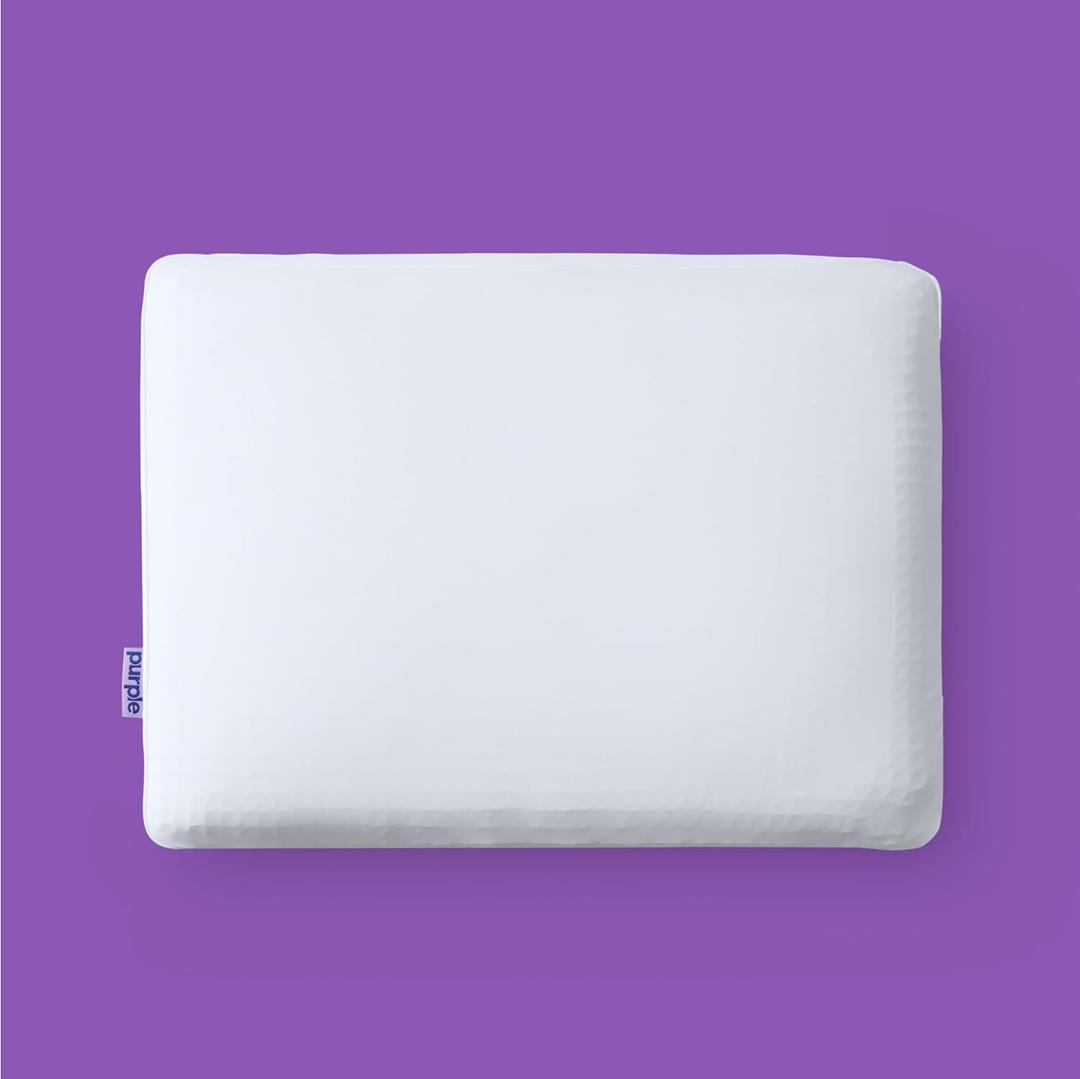 Purple DreamLayer Pillow - Standard Size, Multi-Layered GelFlex Grid & MicroAir Foam for Support & Pressure Relief - Customizable Height with Removable Foam Booster Layers